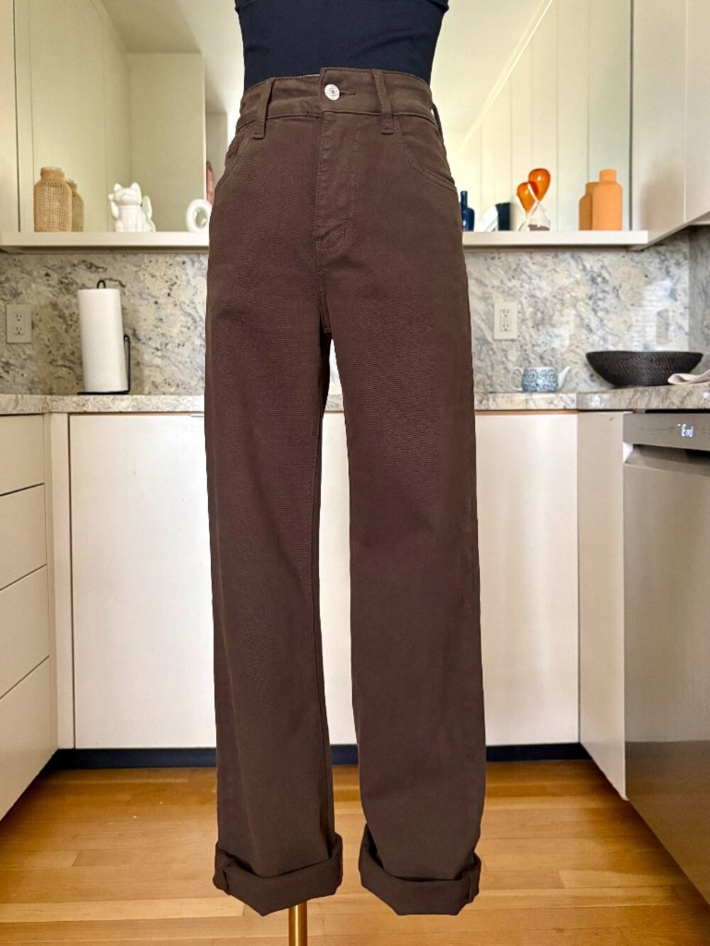 Easy Clothes Chocolate Solan High Rise Jeans - Size 34 / XS